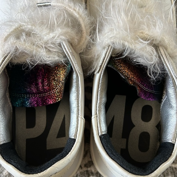 P448 Thea rainbow glitter fuzzy shoelace sneakers - Picture 11 of 11